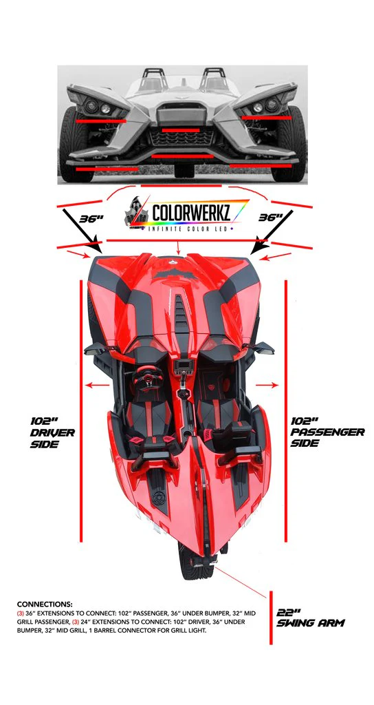 2014-2026+ Polaris Slingshot RGBW Flow Series LED Underbody Grill Lights 8-Piece - Image 13