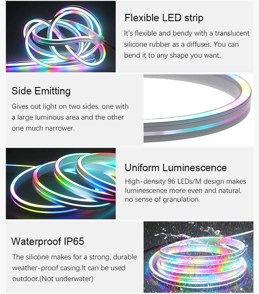 Side Emitting Flow Series RGBW LED DRL Tube Strips (12-36") - Image 8