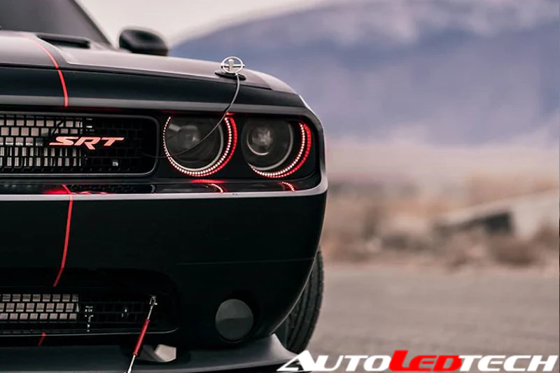 2008-2014 Dodge Challenger WATERPROOF RGBW Color-Chasing Exterior LED Easy Install Halo Kit (Flow Series) - Image 3
