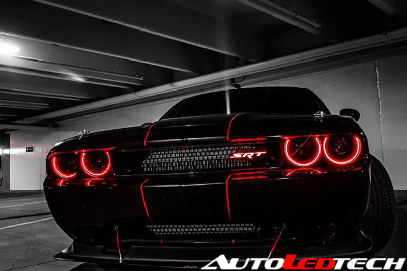 2008-2014 Dodge Challenger WATERPROOF RGBW Color-Chasing Exterior LED Easy Install Halo Kit (Flow Series) - Image 6